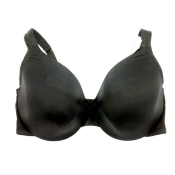 Cacique Lane Bryant Womens Bra Smooth Satin Full Coverage U/W Size 40J Black - Picture 2 of 6